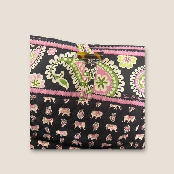 Vera Bradley Quilted Tote Bag Pink Elephant Paisley Shoulder Purse - Picture 4 of 6
